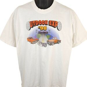 Car Show T Shirt Mens Size XL Vintage 90s Outdoor Expo NHRA Miller Brewing
